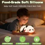 Adorable Lying Panda Night Light – Squishy Rechargeable Silicone Lamp with Timer & White Noise for Kids & Nursery